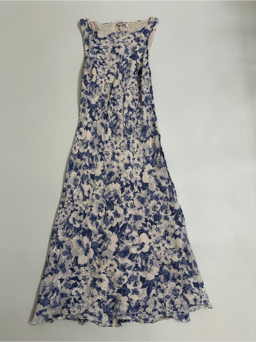 Reformation M Blue Floral Viscose Maxi Dress Cottagecore Romantic